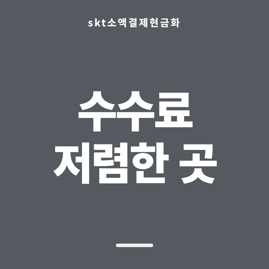 품티켓 SKT 소액결제 현금화 먼저 볼 갈래 안내 이미지