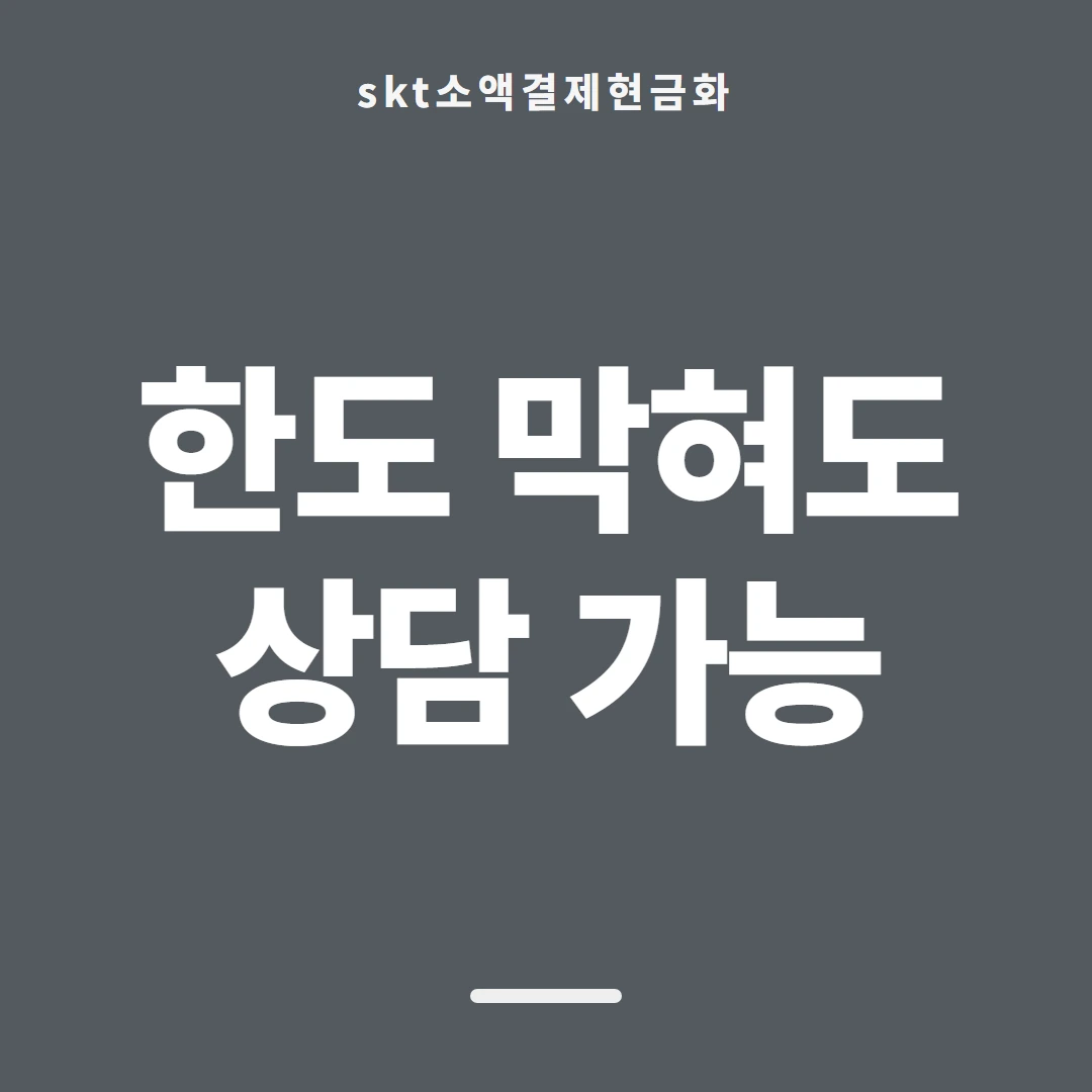 품티켓 SKT 소액결제 현금화 회선마다 다른 점 안내 이미지
